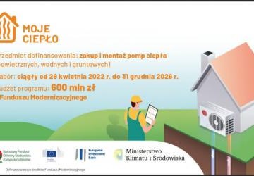 Moje Ciepło – dofinansowania do pomp ciepła w nowo budowanych domach